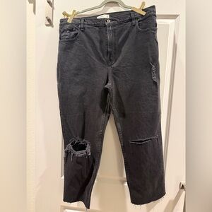 Abercrombie & Fitch Women's High Rise Distressed Black Jeans